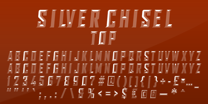 Beispiel einer SILVER CHISEL RIGHT-Schriftart